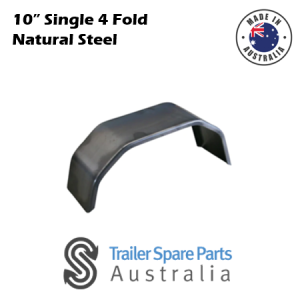 Trailer Mudguard 4 Fold Black Steel Finish 10" Wide – Fits 14" Wheels