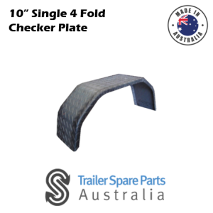 10" Trailer Mudguard Single 4 Fold CHECKER PLATE