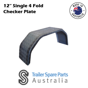 12" Mudguard Single 4 Fold CHECKER PLATE