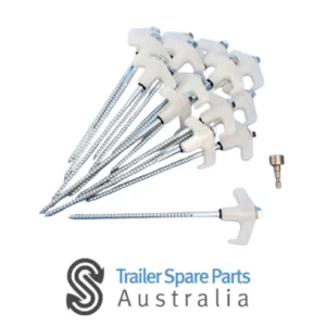 Galvanised Screw in Pegs with Carry Case 15pc