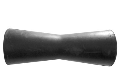 91231 8" Rubber Roller, Concave, 20mm Bore, Black