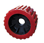 91105 3" RED RIBBED WOBBLE ROLLER - 26mm ID