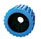 91102 Boat Rollers 3" x 4" BLUE RIBBED WOBBLE ROLLER - 20mm ID